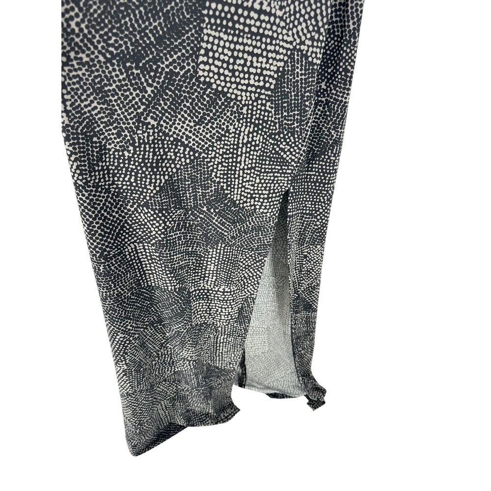 KamaliKulture Dress XL Black Grey Halter Turtleneck Backless Maxi Gown Slit - Picture 5 of 11